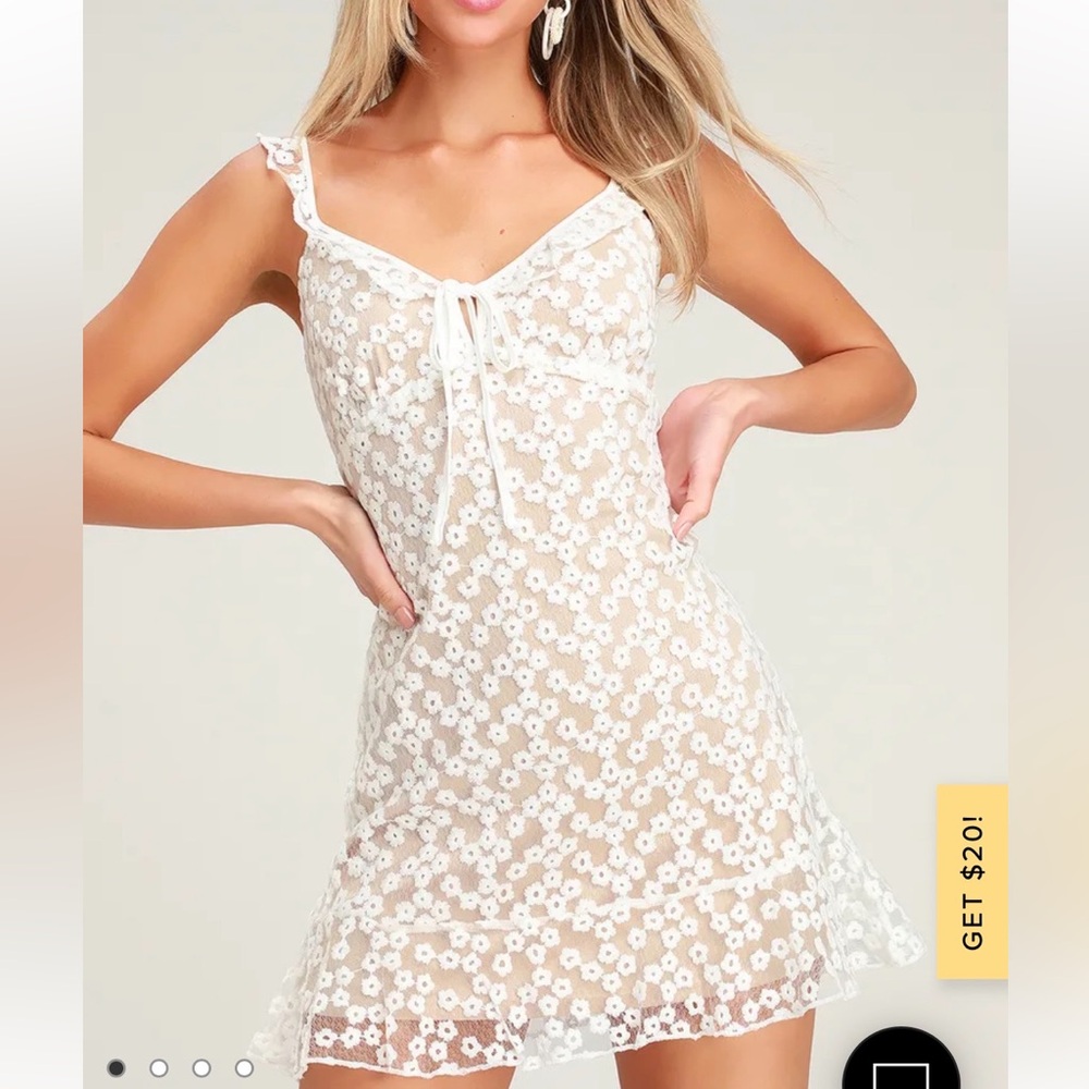 XS lulus white mini dress